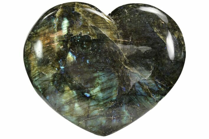 Flashy Polished Labradorite Heart #62945